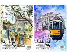 Albumas eskizams, A4, 65 lapai, 80 gsm, lygūs vidiniai lapai, su spirale viršuje