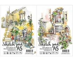 Albumas eskizams, A5, 50 lapų, 120gsm, lygūs vidiniai lapai, su spirale viršuje