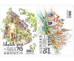 Albumas eskizams, A5, 50 lapų, 120gsm, reljefiniai vidiniai lapai, su spirale viršuje