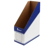 Archyvinis brošiūrų stovas FORPUS, A4, 300x225x100mm, baltos/mėlynos sp.