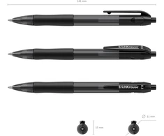 Automatinis gelinis rašiklis SMART-GEL, ErichKrause, 0.5 mm, juodos sp.