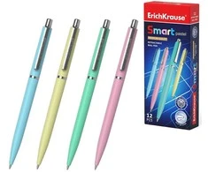 Automatinis tušinukas SMART PASTEL, ErichKrause, 0.7mm, mėlynos sp.