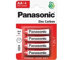 Baterijos PANASONIC Zinc-Carbon, AA (LR6), 4 vnt.