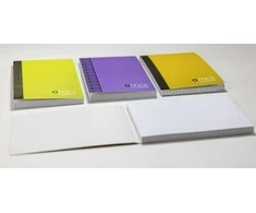Bloknotas, A6, balti tušti lapai, 48 lapai, 70gsm, klijuotas viršuje