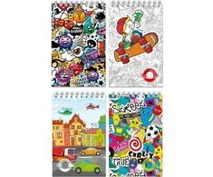 Bloknotas, A7, langeliais, 40 lapų, 70gsm, su spirale viršuje