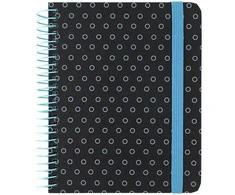 Bloknotas AXENT, B6+, langeliais, 120 lapų, 80gsm, su spirale šone, juodos sp.