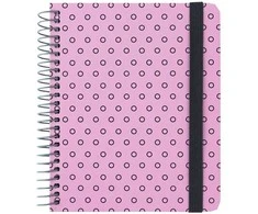 Bloknotas AXENT, B6+, langeliais, 120 lapų, 80gsm, su spirale šone, rožinės sp.