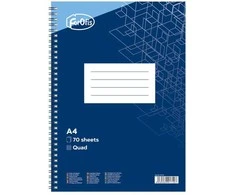 Bloknotas FOROFIS, A4, langeliais, 70 lapų, 60gsm, su spirale šone