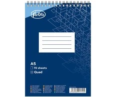 Bloknotas FOROFIS, A5, langeliais, 70 lapų, 60gsm, su spirale viršuje