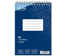 Bloknotas FOROFIS, A6, langeliais, 70 lapų, 60gsm, su spirale viršuje