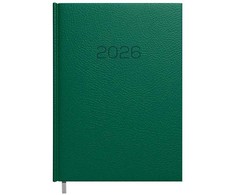 Darbo kalendorius Timer Daytime Prestige 2025m , A5, tamsiai žalios spalvos, minkštas PU viršelis