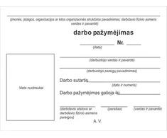 Darbuotojo darbo pažymėjimas, A7, 10 vnt.