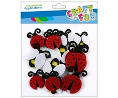 Craft With Fun Dekoracija iš veltinio BORUŽĖS IR BITĖS, CraftWithFun, 18 vnt.