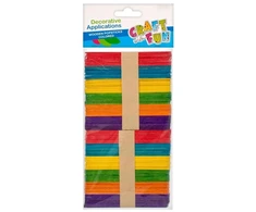 Dekoracija mediniai pagaliukai CRAFT with FUN, 9x112 mm, 100 vnt., įvairių sp.