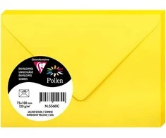 Dekoratyvinis vokas POLLEN, Clairefontaine, 75x100mm, 120gsm, ryškiai geltonos sp.