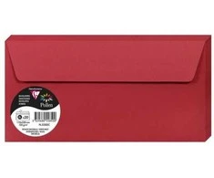 Dekoratyvinis vokas POLLEN, Clairefontaine, DL (110x220mm), 120gsm, ryškiai raudonos sp.