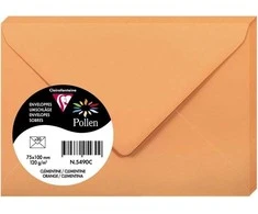 Dekoratyvinis vokas POLLEN, Clairefontaine, 75x100mm, 120gsm, oranžinės sp.