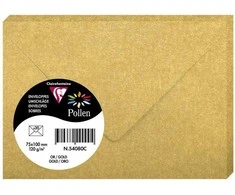 Dekoratyvinis vokas POLLEN, Clairefontaine, 75x100mm, 120gsm, blizgus, aukso sp.