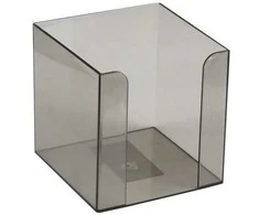 Dėžutė užrašų lapeliams AXENT Delta, 90x90x90mm, plastikinė, dūminės sp.