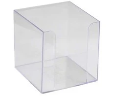 Dėžutė užrašų lapeliams AXENT Delta, 90x90x90mm, plastikinė, skaidri