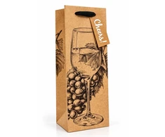 Dovanų maišelis buteliui CHEERS!, 125x345x100mm, su kortele vardui ar sveikinimui