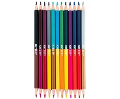Dvipusiai spalvoti šešiabriauniai pieštukai CLASSIC, Kite, 12 vnt.= 24 sp.