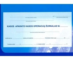EKA kasos operacijų žurnalas, horizontalus, A4, 2-jų dalių virš.
