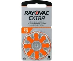 Elementai klausos aparatams RAYOVAC Extra, 13 PR48, 8 vnt.