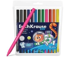 Flomasteriai KIDS ANIMALS SUPER TIP, ErichKrause, 12 sp.
