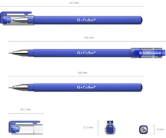 Gelinis rašiklis G-CUBE, ErichKrause, 0.5 mm, mėlynos sp.