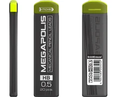 Grafitai automatiniams pieštukams MEGAPOLIS CONCEPT, ErichKrause, 0.5mm, HB, 20 vnt.