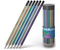 Grafitinis tribriaunis pieštukas METALLIC, ErichKrause, HB, su trintuku