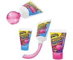 Įvairių vaisių skonio išspaudžiama kramtomoji guma JOHNY BEE Bubble Squeeze, 30 g
