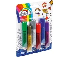 Grand Klijų su blizgučiais rinkinys GR-BK06B6, Fiorello, 6 spalvos po 6ml