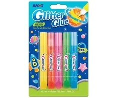 Klijų su blizučiais rinkinys NEON GNE10B5, Amos, 5 neoninės spalvos po 10,5ml