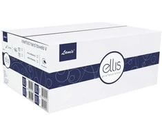 Lapiniai popieriniai rankšluosčiai ELLIS Professional V, 150 lapelių, 2 sl., baltos sp., celiuliozė