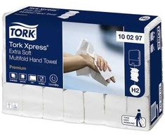 Rankų valymo popierius TORK PREMIUM EXTRA SOFT, H2 100297, 2 sl.,100 serv., 21.2 x 34 cm, balta sp.