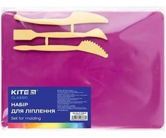 Lentelė plastilinui KITE, 250x180mm, su 3 įrankiais, rožinės sp.