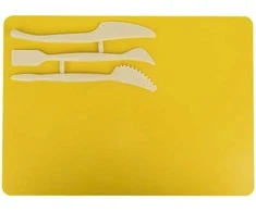 Lentelė plastilinui KITE, 250x180mm, su 3 įrankiais, geltonos sp.