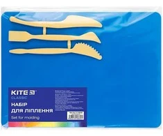 Lentelė plastilinui KITE, 250x180mm, su 3 įrankiais, mėlynos sp.