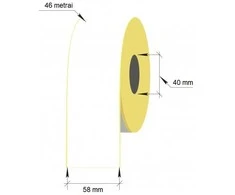 Lipni ištisinė etiketė svarstyklėms, 58mmx46m/40mm, Thermal Eco, baltos sp.