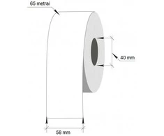 Lipni ištisinė etiketė svarstyklėms LINERLESS, 1-58x65m/40mm, Thermal Top, baltos sp.