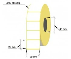Technoinform Lipnios etiketės, termo, 30x20mm