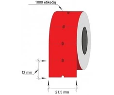 Lipnios etiketės į kainų ženklintuvus, 21,5x12mm, 1000 etik., raudonos sp.