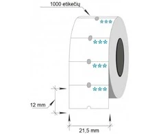 Lipnios etiketės į kainų ženklintuvus, 21,5x12mm, stipraus lipnumo, 1000 etik., baltos sp.