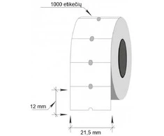 Lipnios etiketės į kainų ženklintuvus, 21,5x12mm, 1000 etik., baltos sp.