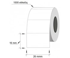 Lipnios etiketės į kainų ženklintuvus, 26x16mm, stačiak., 1000 etik., baltos sp.