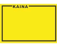 Lipnios etiketės su užrašu KAINA, 25x36mm, 1000 etik., geltonos sp.