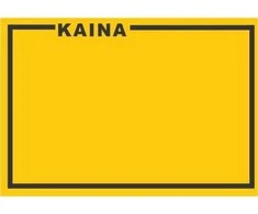 Lipnios etiketės su užrašu KAINA, 25x36mm, 1000 etik., oranžinės sp.