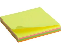 Lipnūs lapeliai užrašams AXENT, 75x75mm, 100 lapelių, neoninių sp.